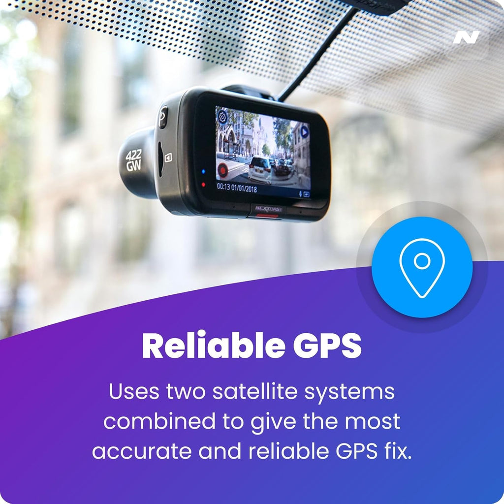 422GW 2K Dash Cam Front Camera with GPS, WiFi & Hardwire Kit (64GB Included)