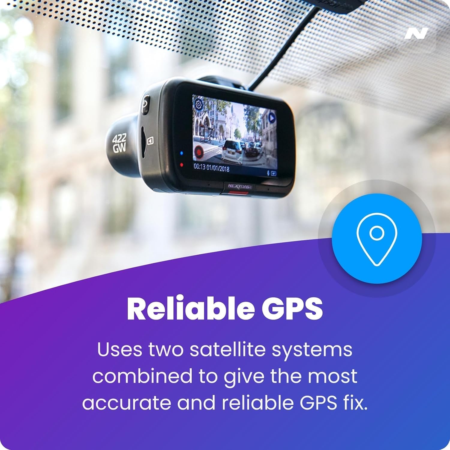 422GW 2K Dash Cam Front Camera with GPS, WiFi & Hardwire Kit (64GB Included)