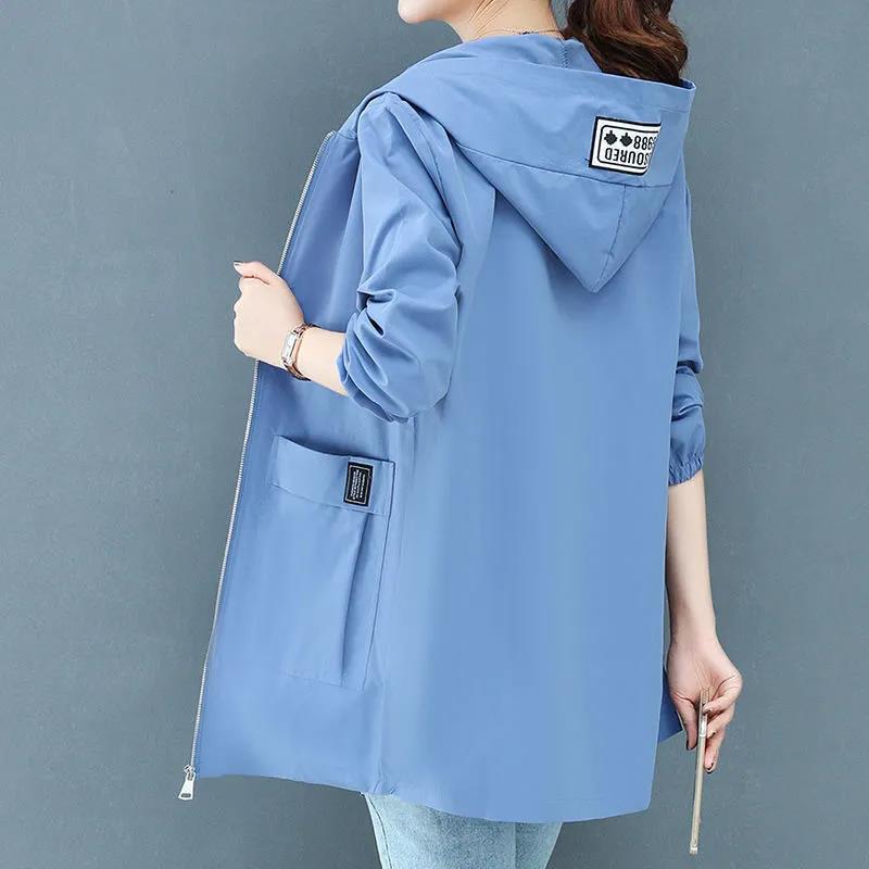Women's Fashion Mid-Length Plus-Size Hooded Jacket