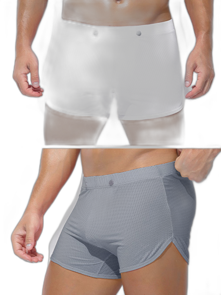 2 Pack Men's Breathable Mesh Boxer Briefs