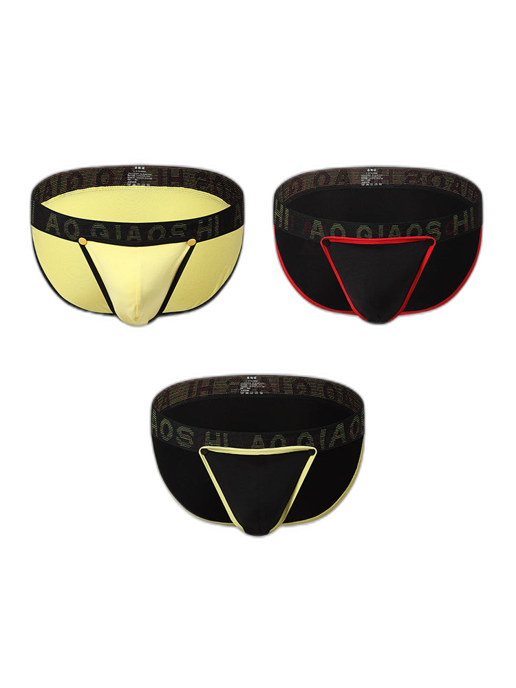 3 Pack Men's Large Pouch Button Waistband Briefs