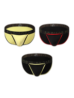 3 Pack Men's Large Pouch Button Waistband Briefs