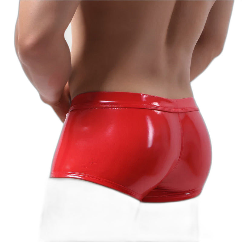 Open-Front Leather Boxer Briefs