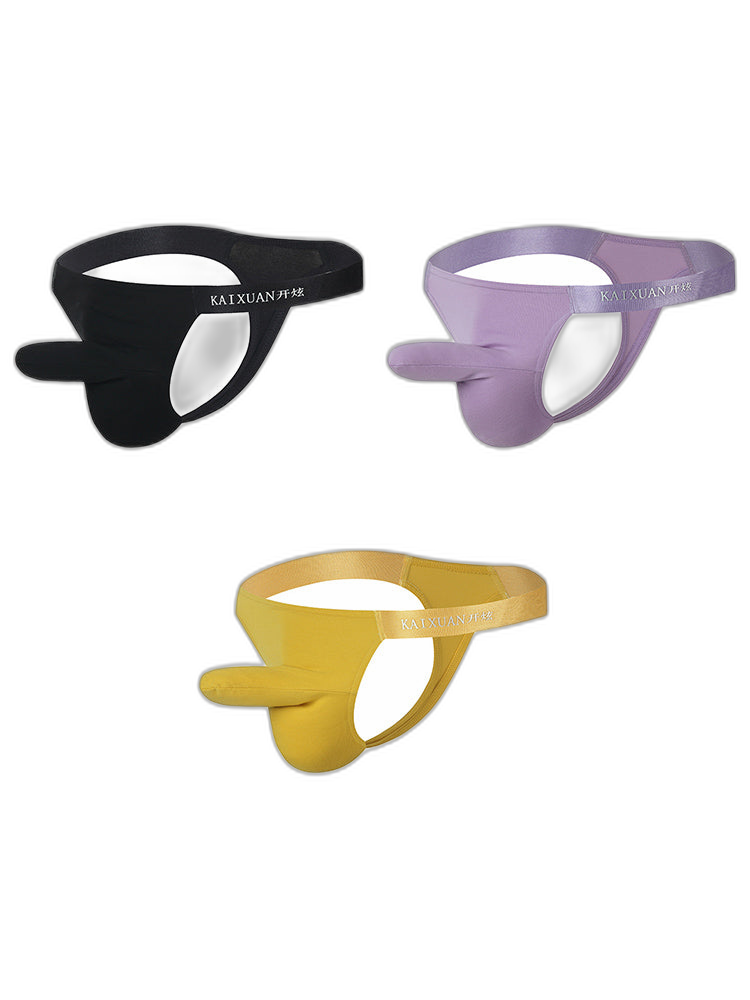 3 Pack Men's Bulge-Enhancing Thong - Low Rise & Breathable