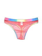 3-pack Men's Rainbow Trim Sheer Mesh Thong