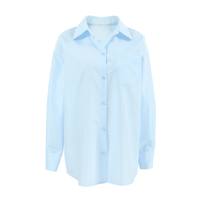 Women's Elegant Simple Solid-Color Loose-Fit Blouse