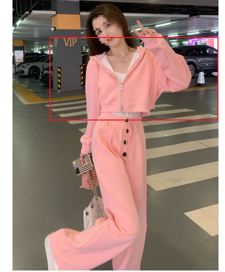 New Stylish Casual Sporty Hoodie And Wide-leg Pants Set For Petite Figures