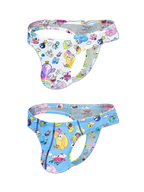 2 Pack Men's Low-Rise Sexy Print Thong