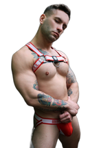 Breedwell Groove Bulldog Harness Red