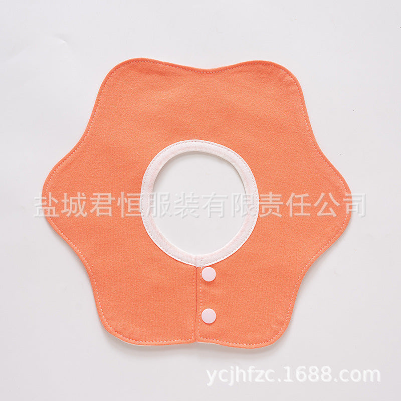 Pure Cotton 360° Rotatable Baby Bib - Petal-Shaped Drool Bib