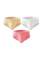 3 Pack Men's Cooling Silktech Briefs - U-Pouch Design & Checkered Antibacterial Lining