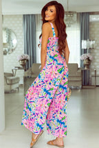 Smocked Square Neck Wide Leg Jumpsuit Women UK