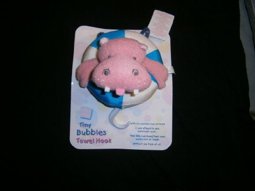 tiny bubbles baby towel hook choice 2 (duck or pink hippo) one supplied