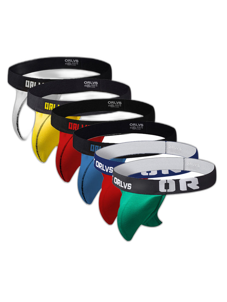 3 Pack Low-Cut Cotton Men's Thong with Enhanced Pouch