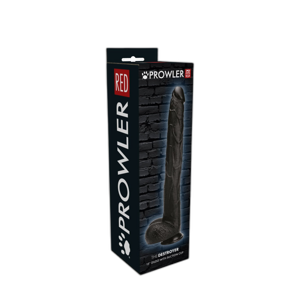Prowler RED The Destroyer Dildo With Suction Cup Black 15 Inch