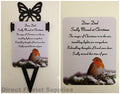 Dear Dad Christmas Robin Memorial Card, Graveside Tribute Garden Spike with Butterfly