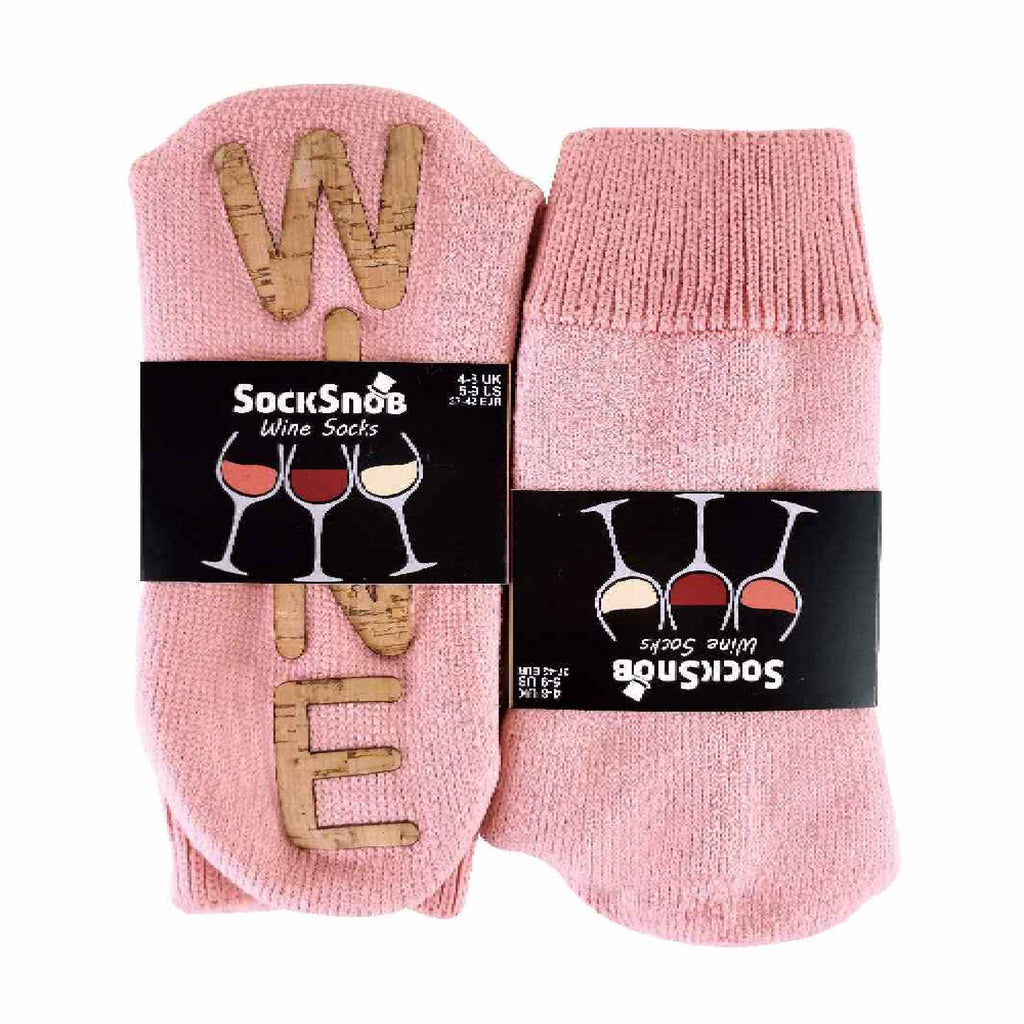 1 Pack Ladies Novelty Wine Slipper Socks with Cork Grips