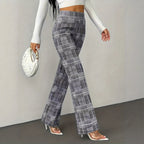 Houndstooth Wide-leg High-waisted Versatile Slim-fit Wool Straight-leg Pants