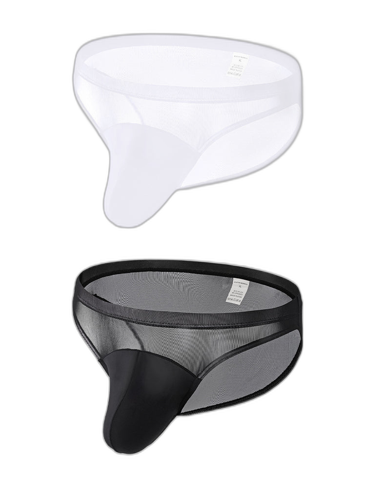 2 Pack Men's Seductive Mesh Sheer Briefs