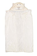 Supersoft Superior Quality Velour Baby Hooded Wrap - Cream Puppy Dog Design