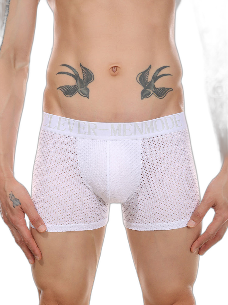 Sponge Cushion Mesh Buttock Boxer Briefs
