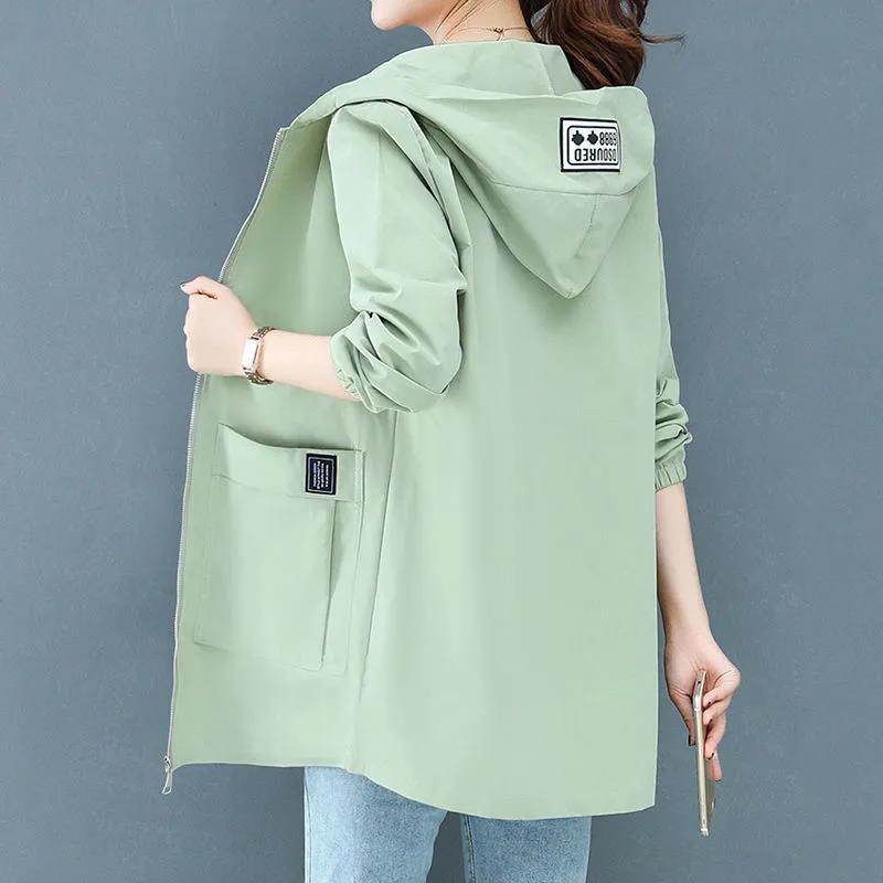 Women's Fashion Mid-Length Plus-Size Hooded Jacket