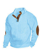 Stand Collar Long Sleeve Jacquard Knitted Pullover Sweater