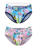 2 Pack Men's Playful Cartoon No-Tag Comfortable and Breathable Briefs