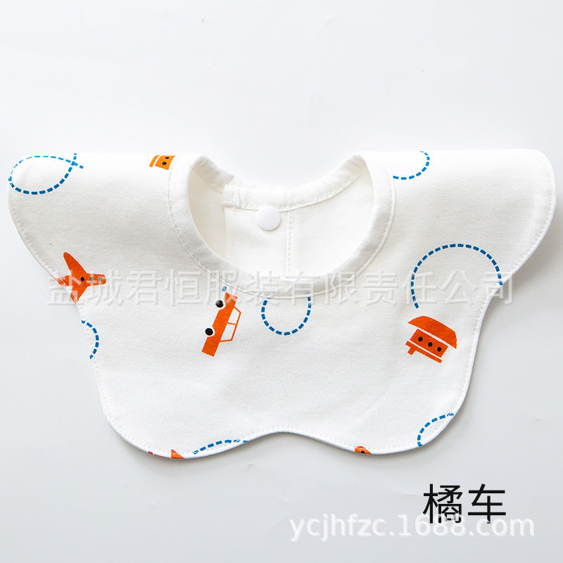 Pure Cotton 360° Rotatable Baby Bib - Petal-Shaped Drool Bib