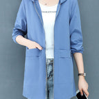 Women's Fashion Mid-Length Plus-Size Hooded Jacket