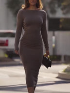 Backless Long-sleeved Bodycon Dress