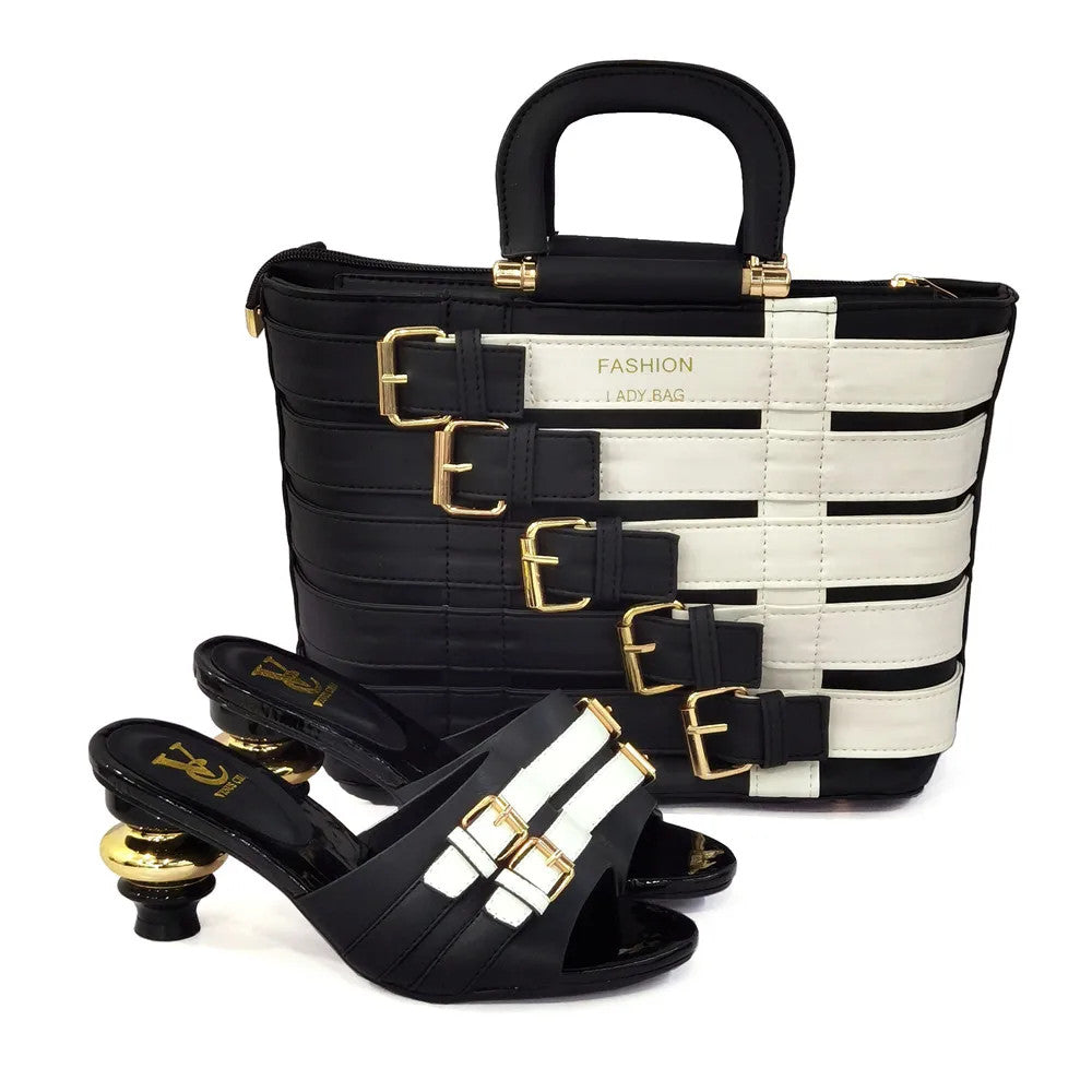 Latest Design Nigerian Women Shoes and Bag Set Plus Size Women Shoes 43 Ladies