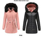 Double Sided Women's winter Thick Detachable Zipper Parka Jacket