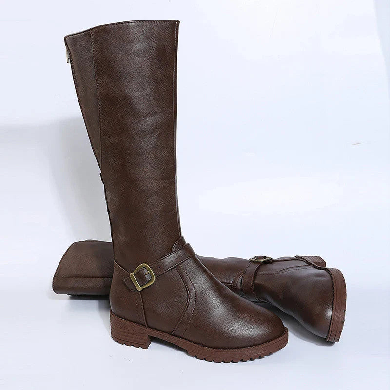 Women Knee High Platform Long Boots Pu Leather