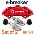 Porsche Carrera Brembo Brake Caliper Bleed Screw M10x1 10mm Twin Pack with caps.