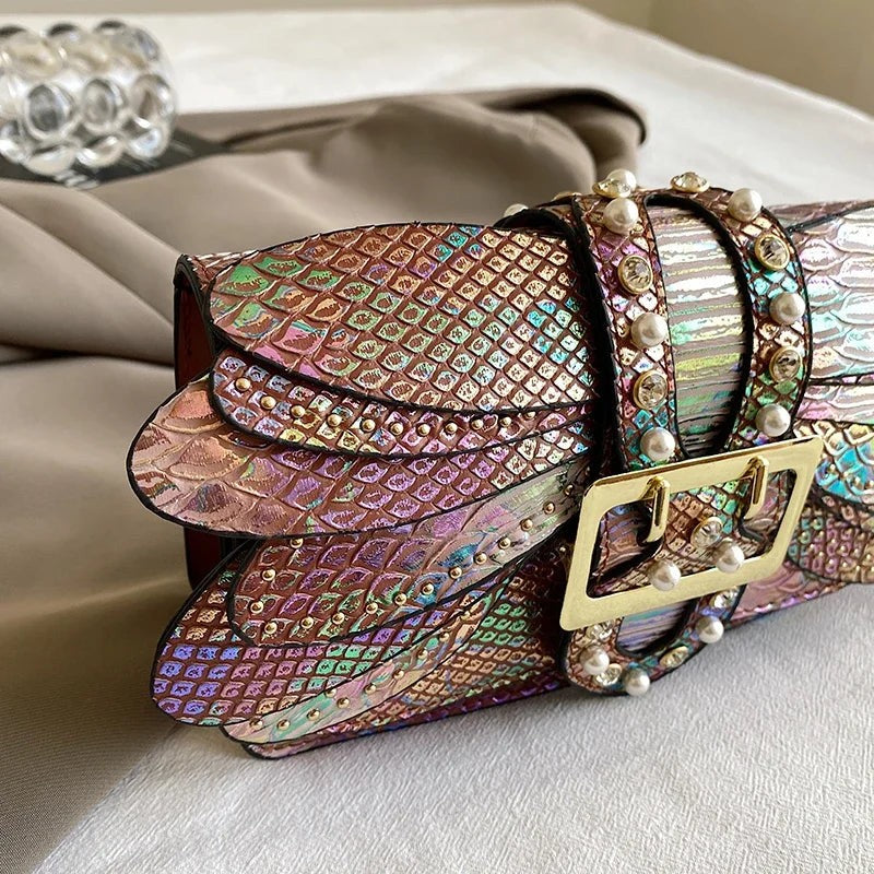 2024 New Handmade Rivet Butterfly Wing Crossbody Bag Women Designer Handbag And