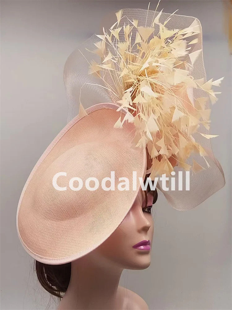 Big Flower Fascinator Derby Hat Women Party Dinner Headpiece Royal Ascot