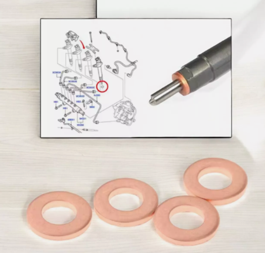 BMW Fuel Injector Copper Washer Seal Set  Diesel M57 N57 B57 Engine 6Pc 2247156