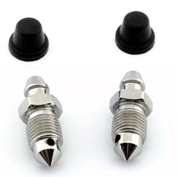 Subaru Brembo Brake Caliper Bleed Screw M10x1 x2 with Dust Caps — UK & JDM Models