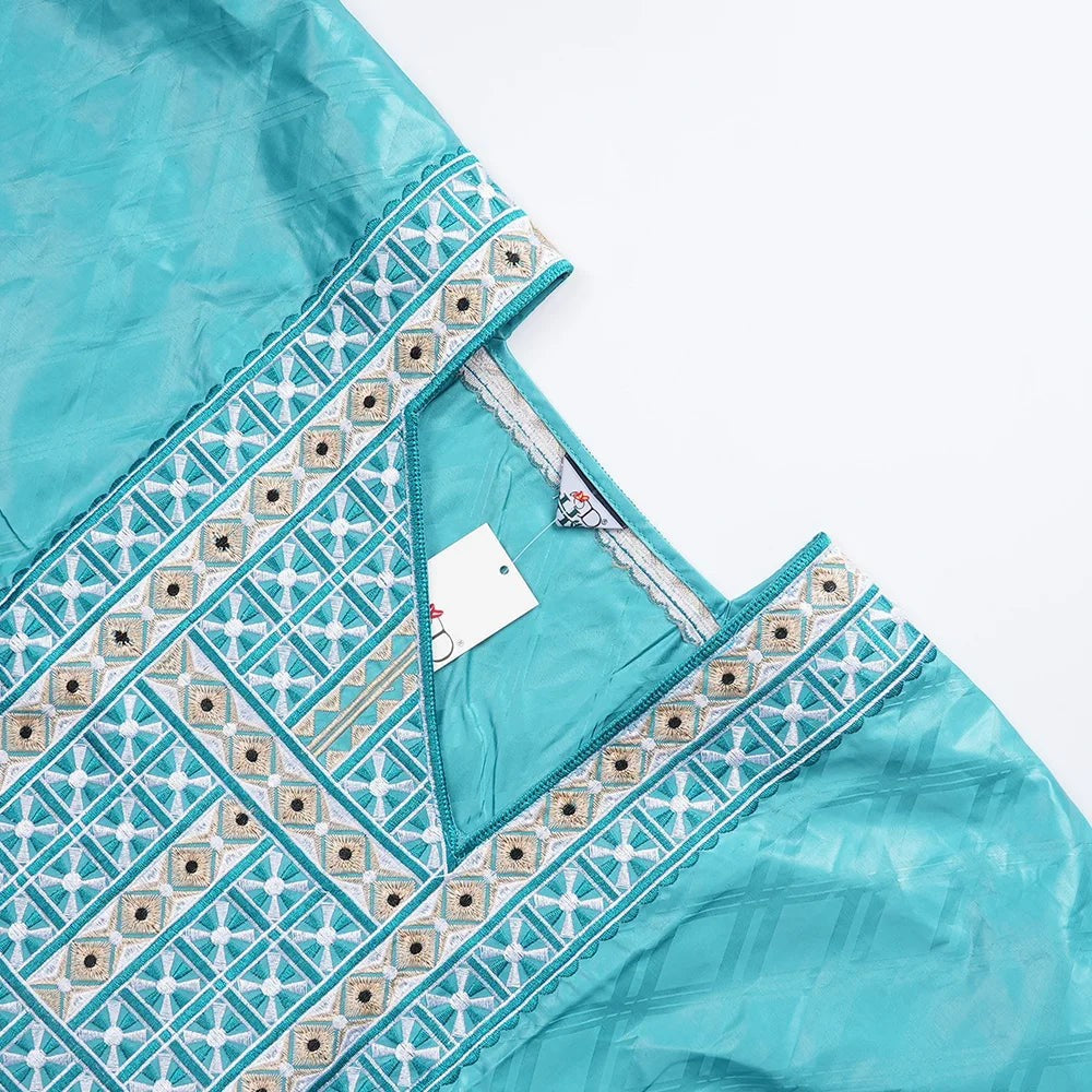 Elegant African Dresses for Women Traditional Bazin Embroidery Wedding Party