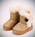 Kids Winter Warm Ankle Snow Boots Boys Girls Pull On Fur Lined Toddlers Shoes