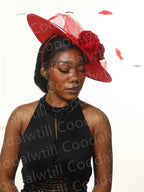 Big Flower Fascinators Hat Headpiece Women Kentucky Church Millinery Cap Ladies