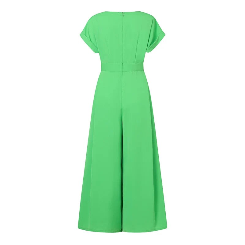 ZANZEA Summer Overalls Women 2024 Elegant Jumpsuits Holiday Casual Short Sleeve