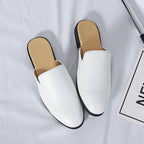 Men Half Breathable Leather Mules