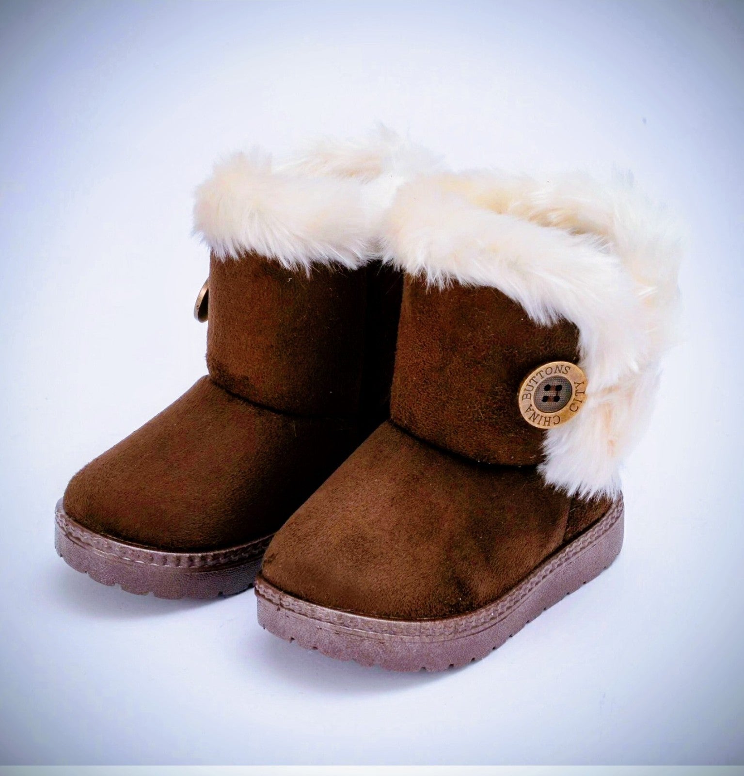 Kids Winter Warm Ankle Snow Boots Boys Girls Pull On Fur Lined Toddlers Shoes