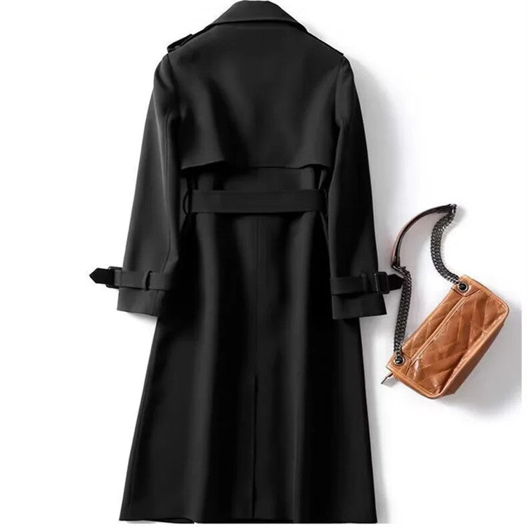 Long Sleeve Trench Coat For Women Office Long Outerwears Jacket