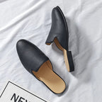 Men Half Breathable Leather Mules