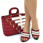 Latest Design Nigerian Women Shoes and Bag Set Plus Size Women Shoes 43 Ladies