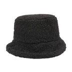 Women Girls Faux Fur Bucket Hat Plush Warm Fisherman Hat Outdoor Windproof