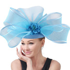 Elegant Wedding Big Size Fascinator Hat Women Flower Multimodal Hair Top Clips